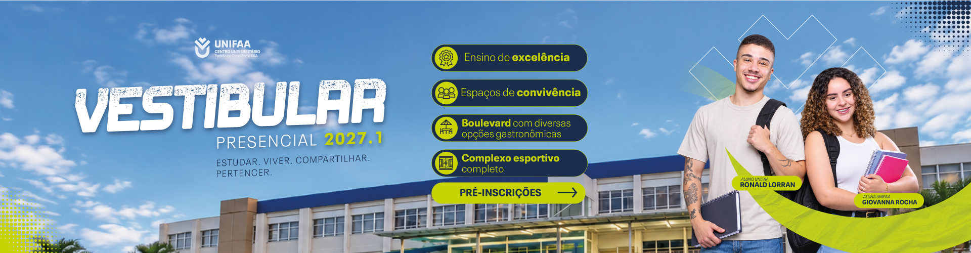 Pré-Inscrição Vestibular 2027.1